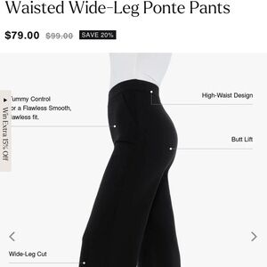 High-Waist Black Wide-Leg Ponte Pants